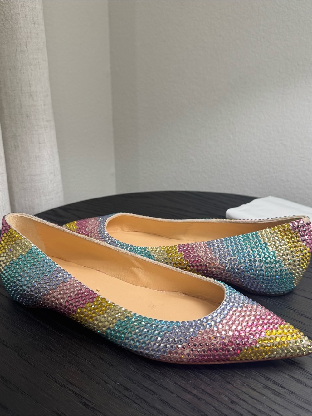 Christian Louboutin Strass Swarovski Rainbow Ballerina Flats 36.5